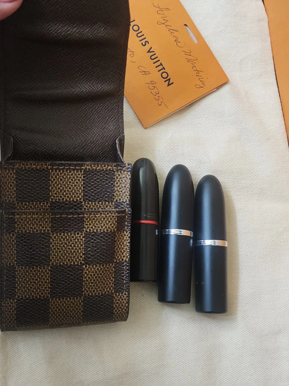 Louis Vuitton Brown Damier Ebene Checkered Cosmetic Case
